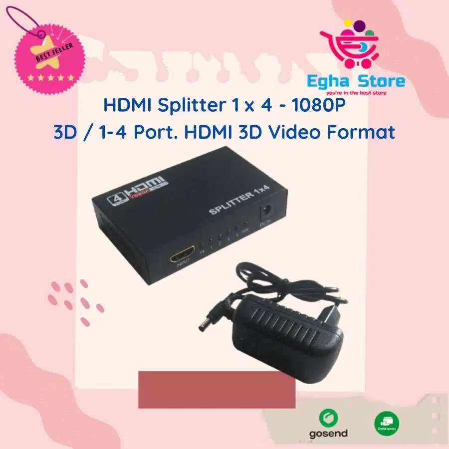 HDMI Splitter 4 Port Output & 2 Port Output + Adapter. Full HD HDTV 4K