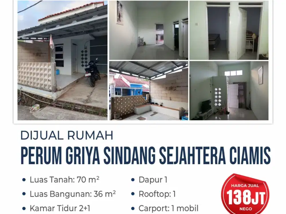 DIJUAL RUMAH PERUM GRIYA SINDANG SEJAHTERA CIAMIS