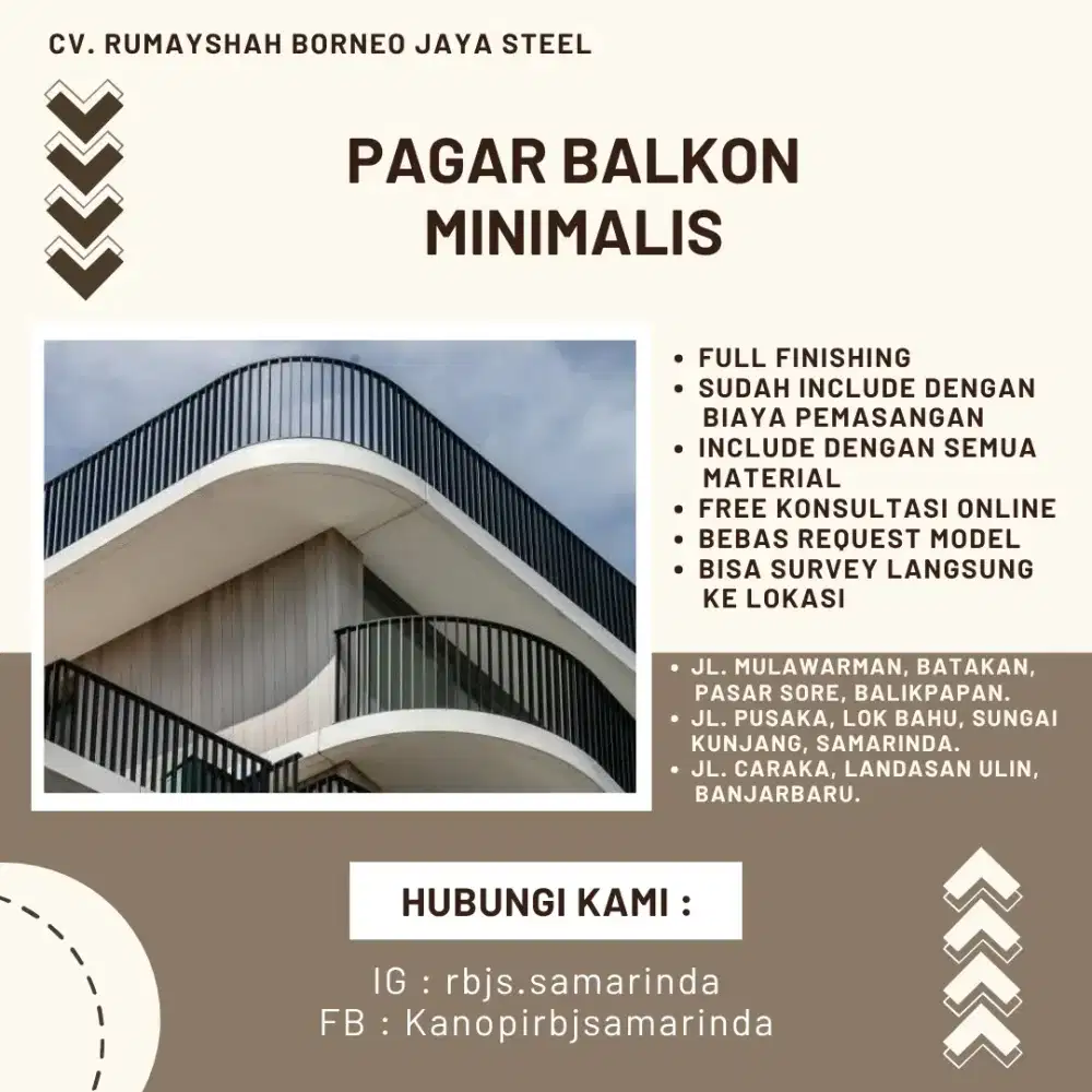 PAGAR BALKON MINIMALIS BEBAS REQUEST JARAK