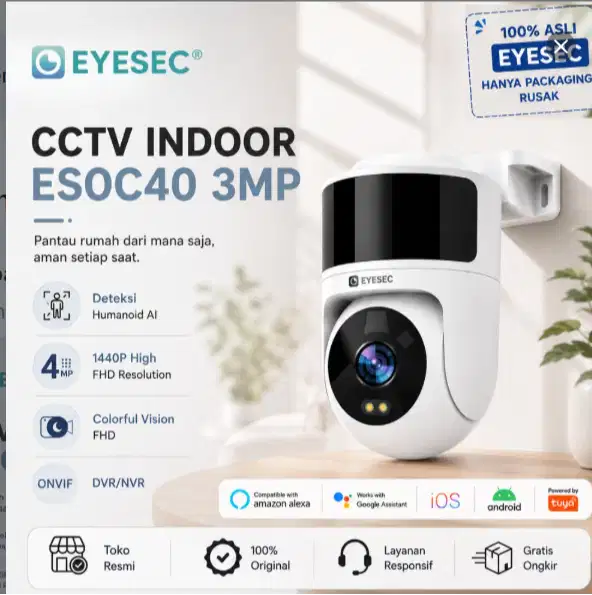 CUCIGUDANG EYESEC ES0C40 CCTV Indoor 3MP | AI Human Detection | PTZ |