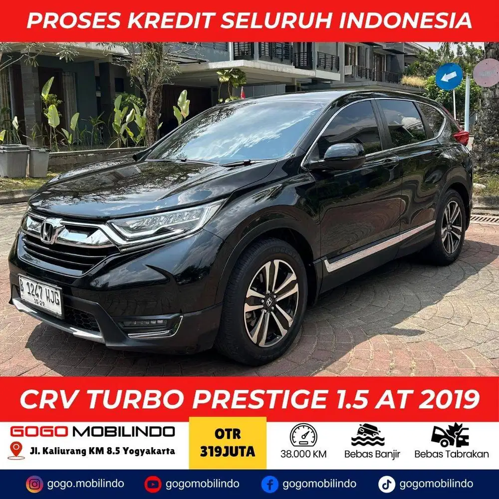 CRV TURBO PRESTIGE 1.5 AT 2019 Km 38rb asli bs kredit dp minim