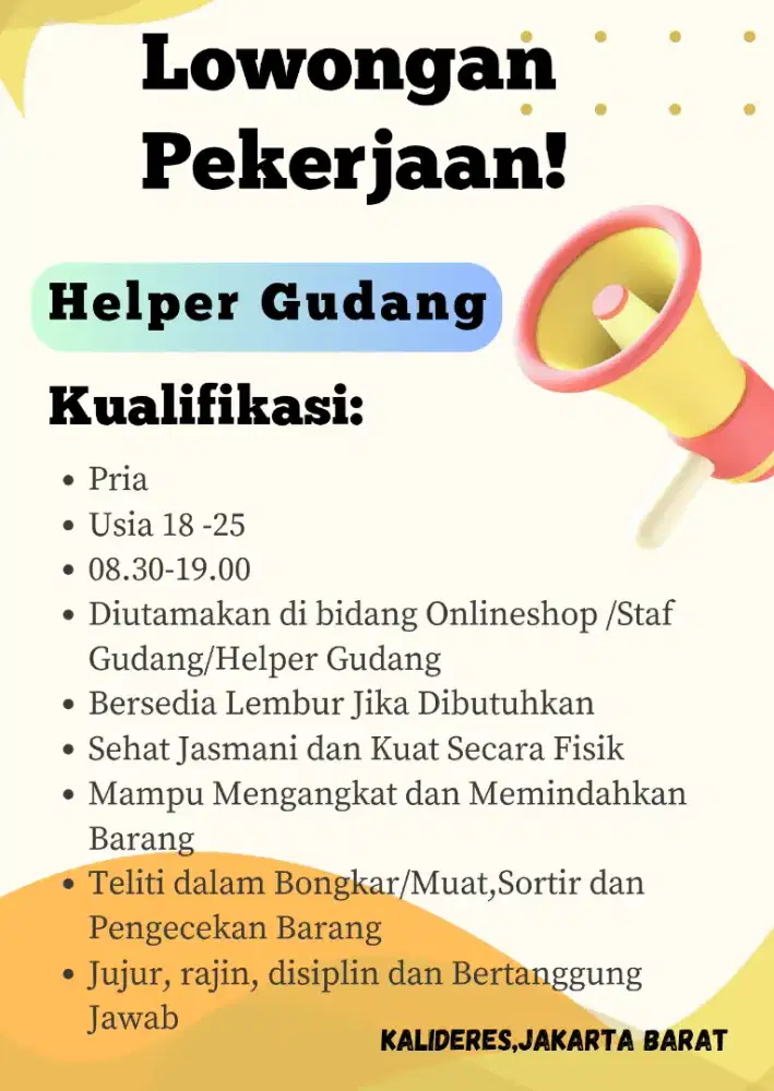 LOWONGAN PEKERJAAN DIBUTUHKAN SEGERA