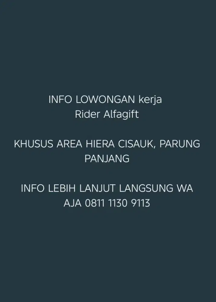 Lowongan Kerja Mitra Rider ALFAGIFT