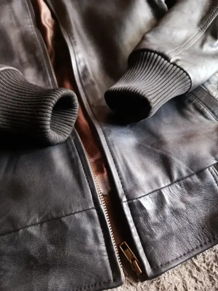 Jaket Kulit Bomber Size S/M