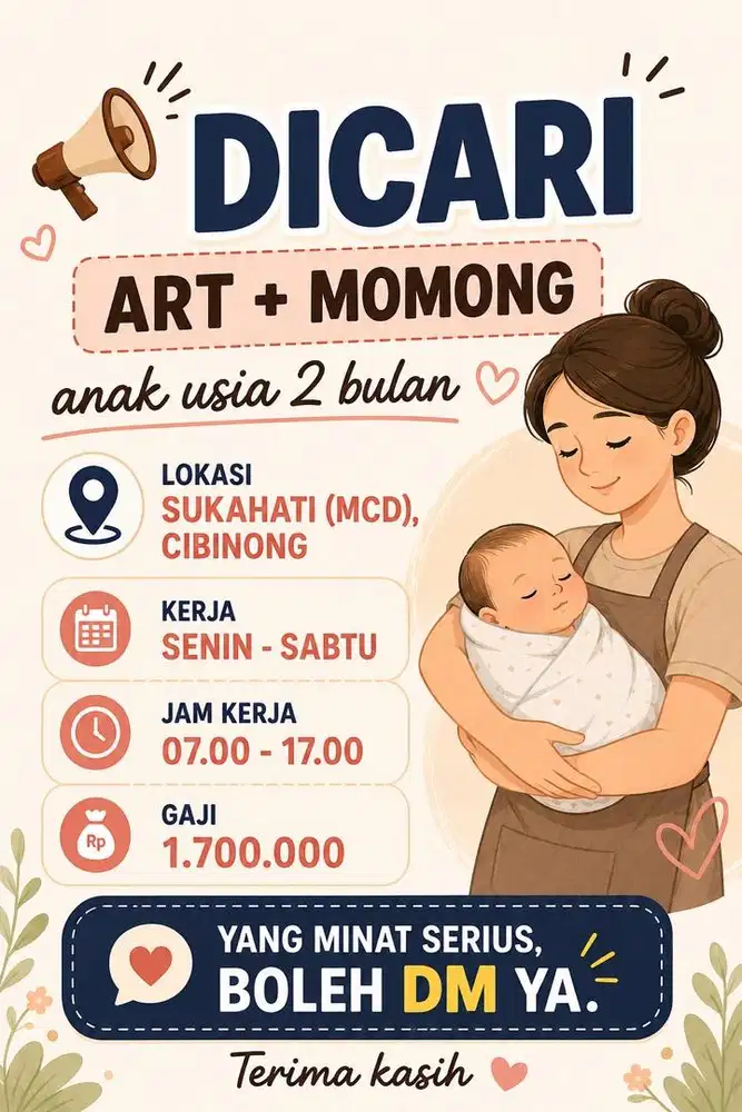 Lowongan ART + momong