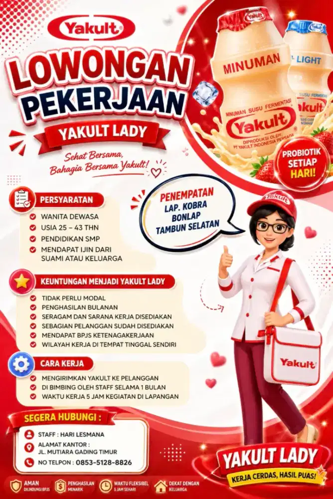 Lowongan kerja yakult lady