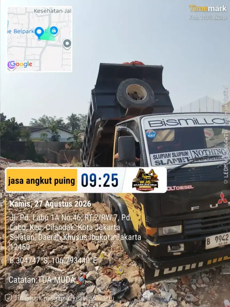 Jasa buang puing dan angkutan sampah