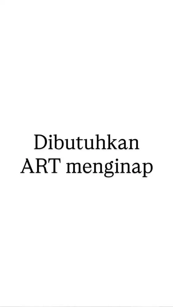 Dibutuhkan ART daerah Serpong Utara