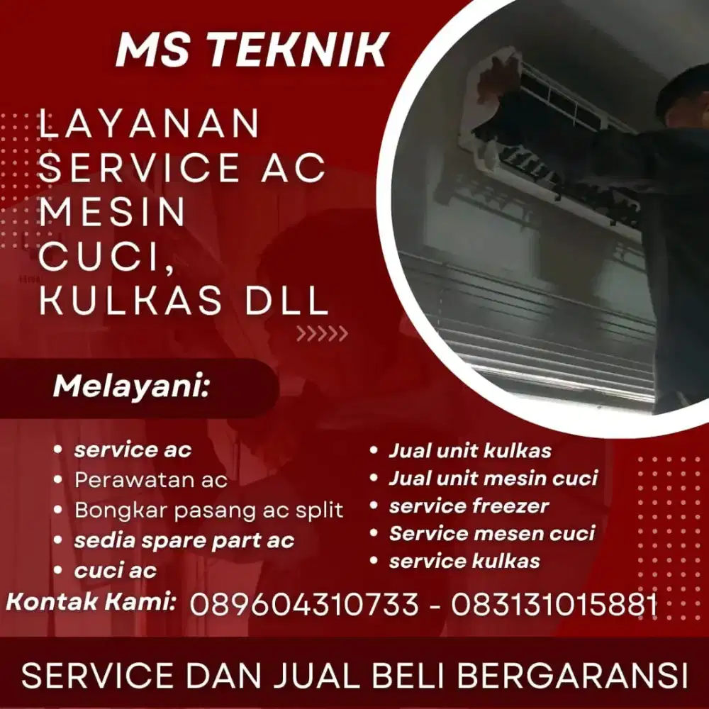 Service kulkas, freezer, showcase, mesin cuci, AC, dispenser,chiler