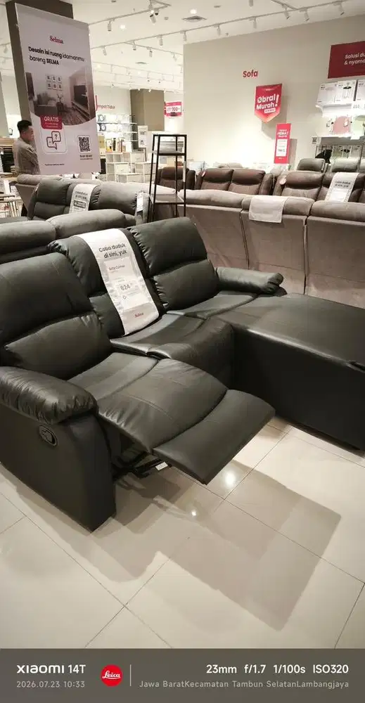 Jual cepat sofa L recliner