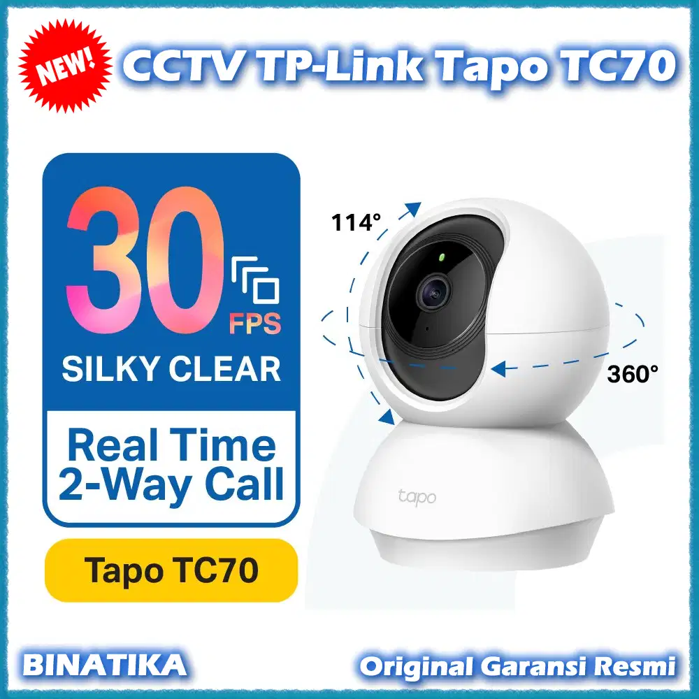CCTV TP-Link Tapo TC70 Kamera CCTV WiFi Bisa Putar 360° 1080P Full HD