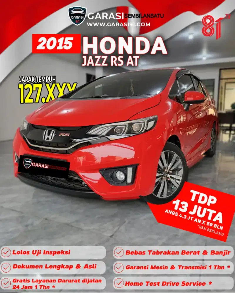 ‼️( TDP 13 Jt ) ‼️Honda Jazz RS Cvt 2015