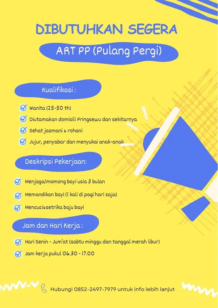 Lowongan Pekerjaan ART Momong