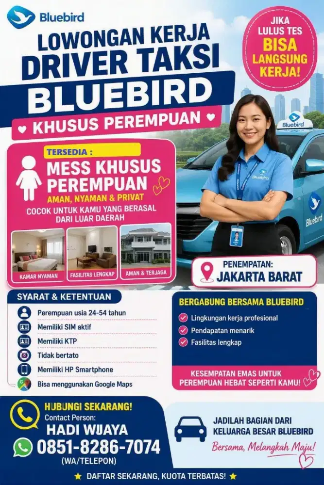 Lowongan Driver Cewek Bluebird