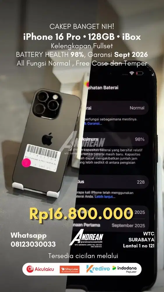 Second Iphone 16 Pro 128gb Ibox Garansi