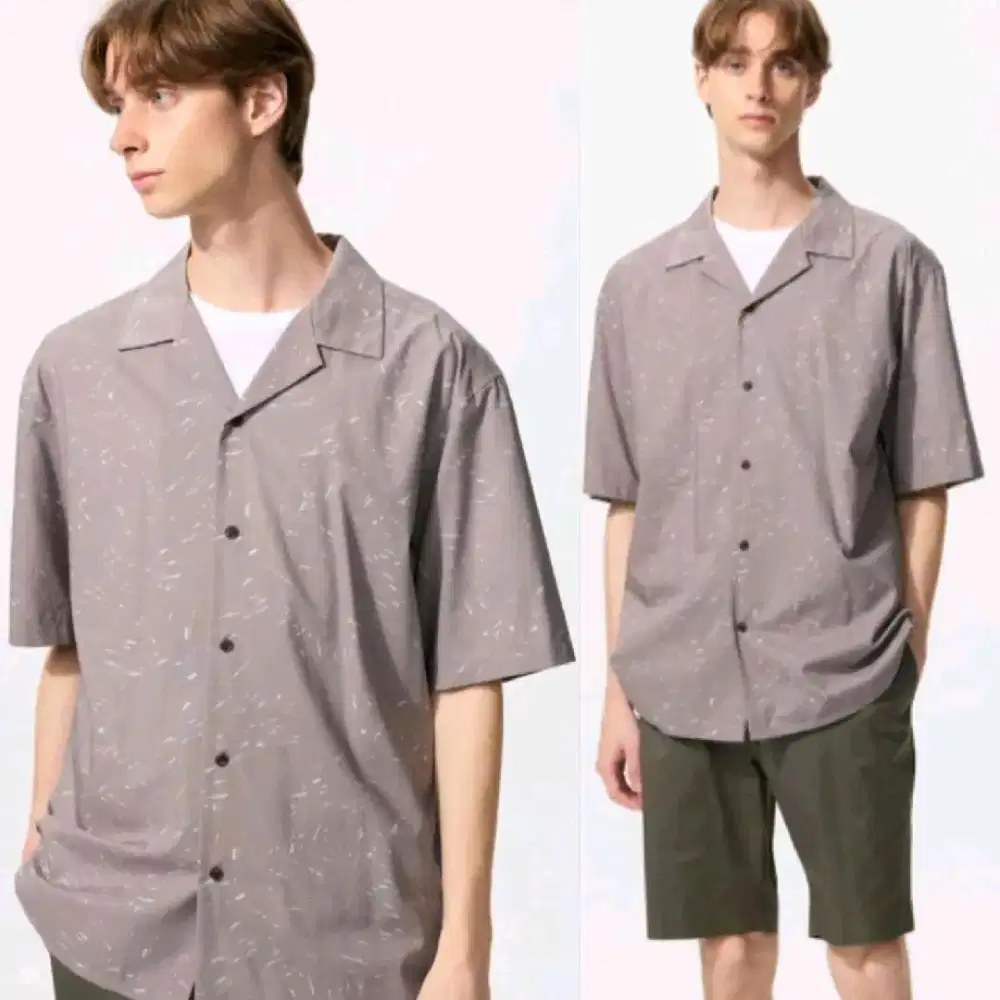 UNIQLO KEMEJA KERAH TERBUKA 04 GRAY BARU ASLI ORIGINAL