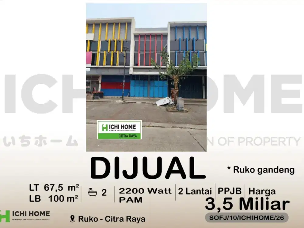 Ruko Gandeng Super Murah Lokasi Strategis Sudah SHM di Citra Raya Tangerang