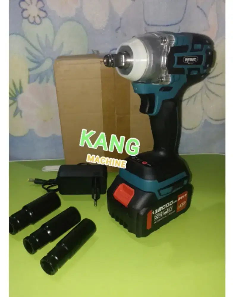 Impact wrench cordless REAIM set 1 baterai 10 cell
