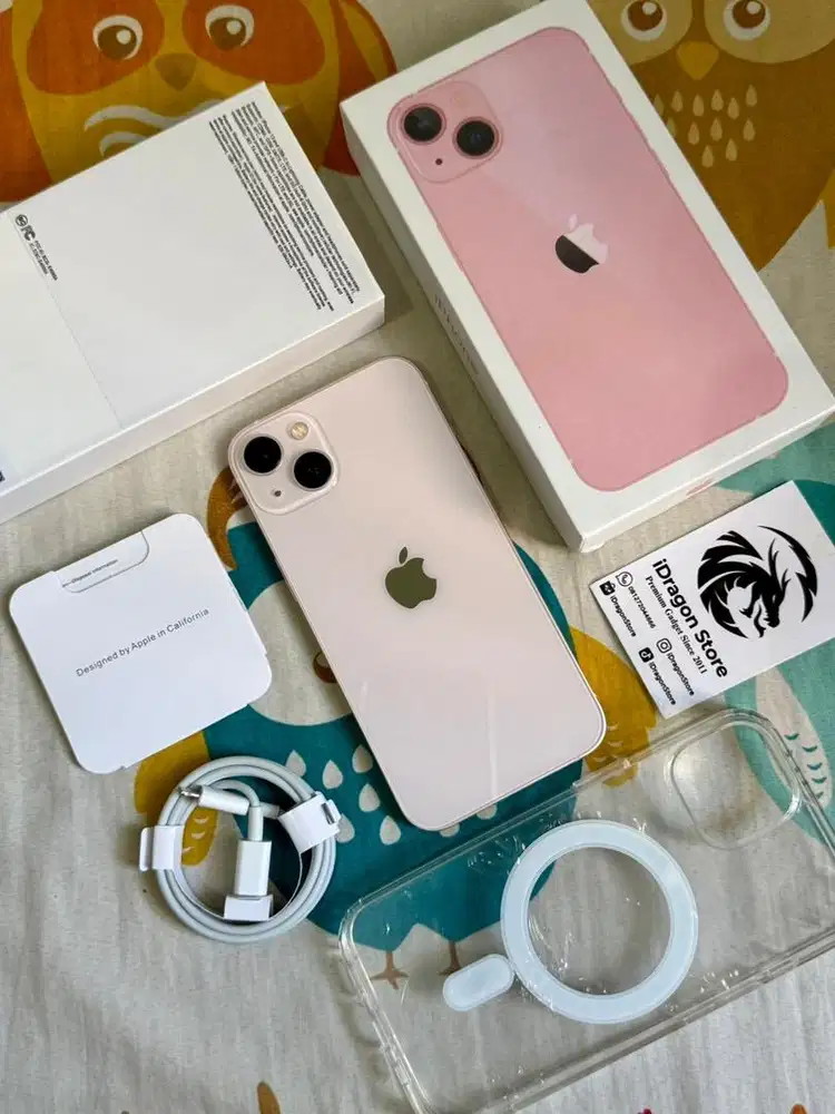 Iphone 13 128gb warna pink fullset mulus