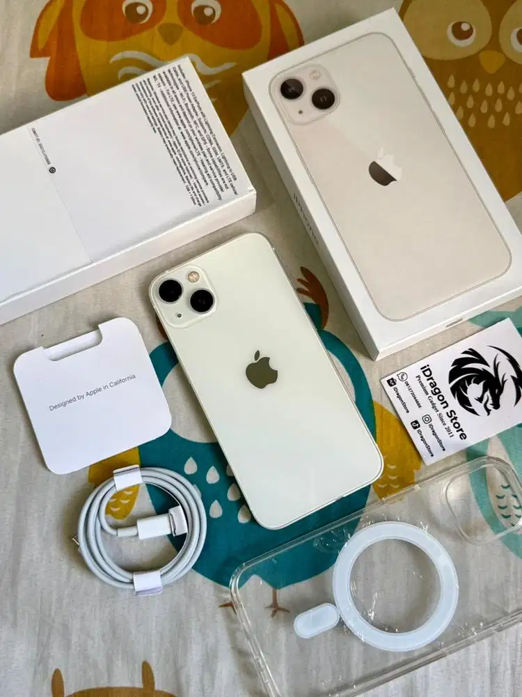 Iphone 13 128gb warna starlight fullset mulus