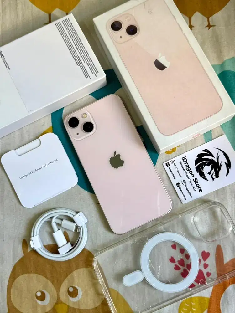 Iphone 13 256gb warna pink fullset mulus