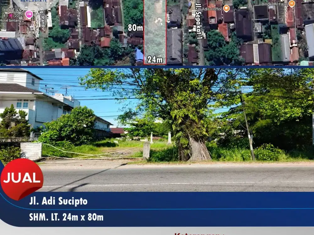 Tanah Tepi Jalan Lokasi ramai Jalan Adi Sucipto, Pontianak