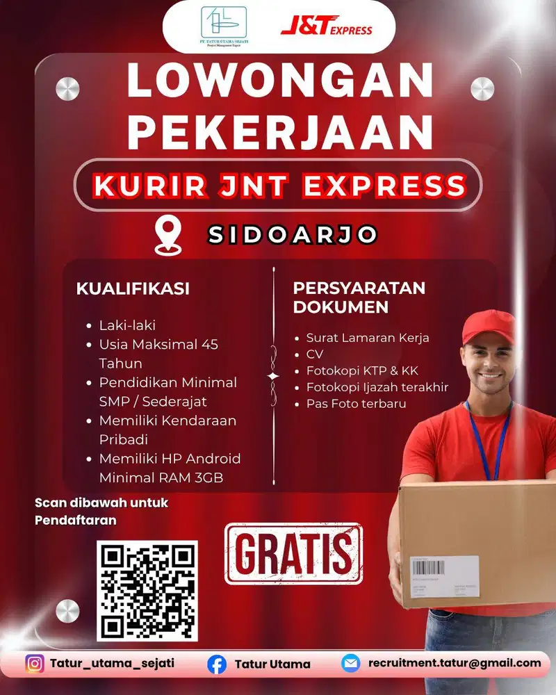LOWONGAN KURIR JNT EXPRESS AREA SIDOARJO