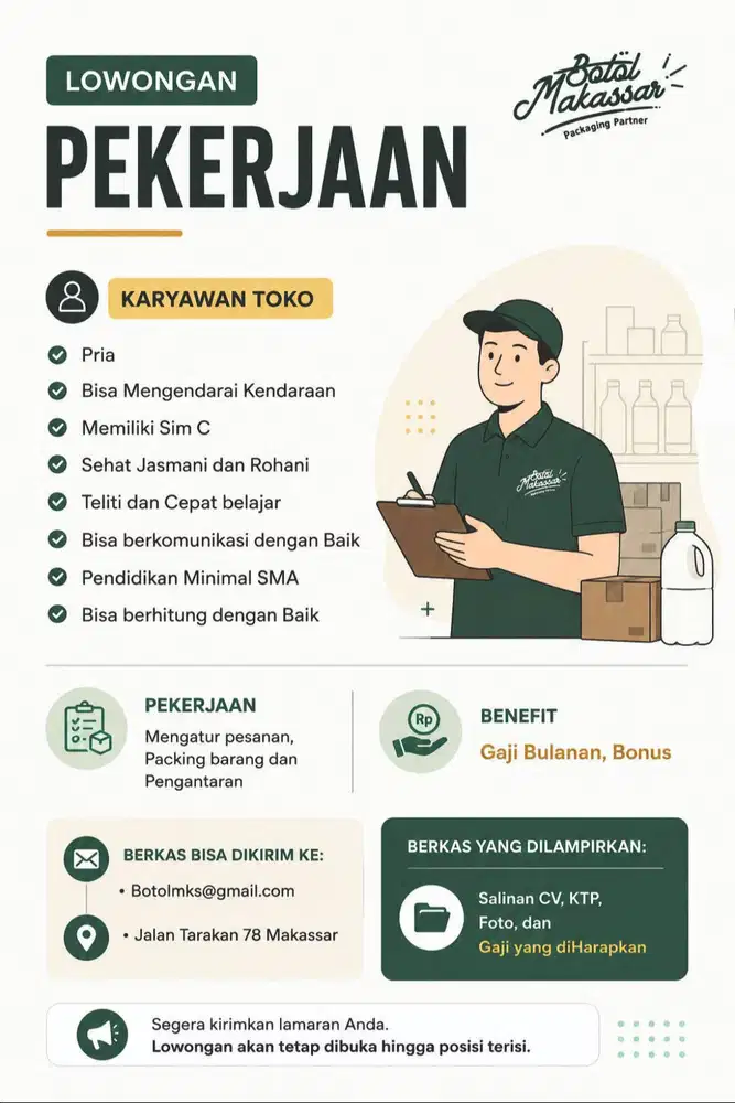 Lowongan Kerja Karyawan Toko