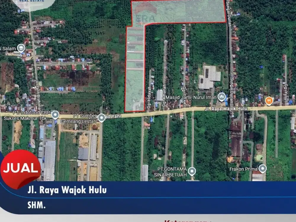 Tanah tepi jalan raya wajok hulu siantan, Pontianak