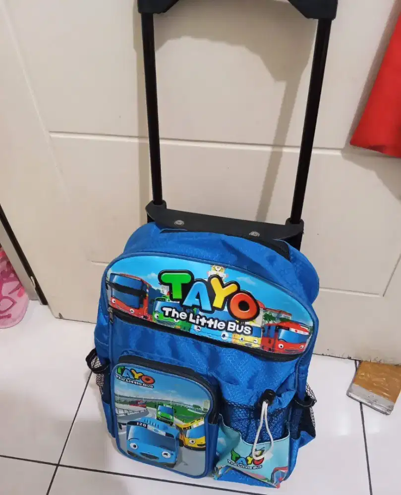 Preloved Tas troley/Tas dorong anak cowo motif tayo