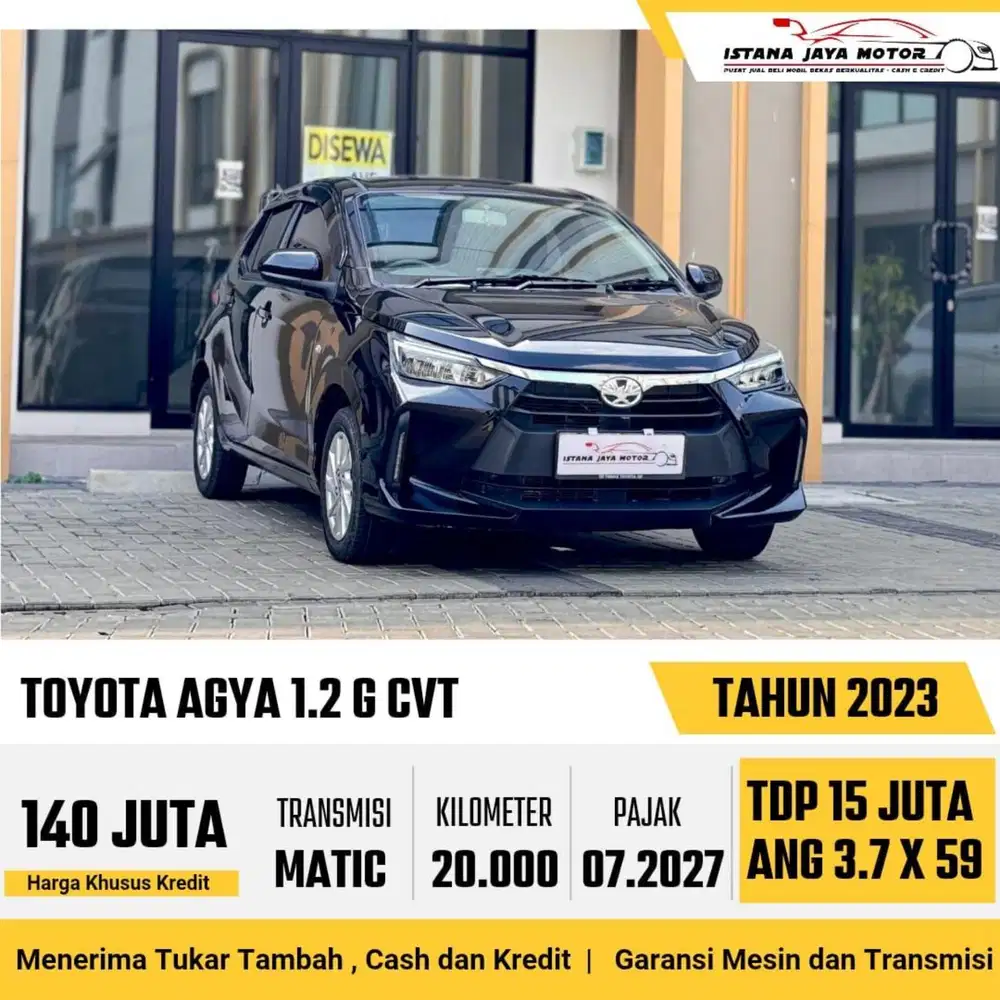 Toyota Agya 1.2 G CVT AT th 2023 #istana jaya motor