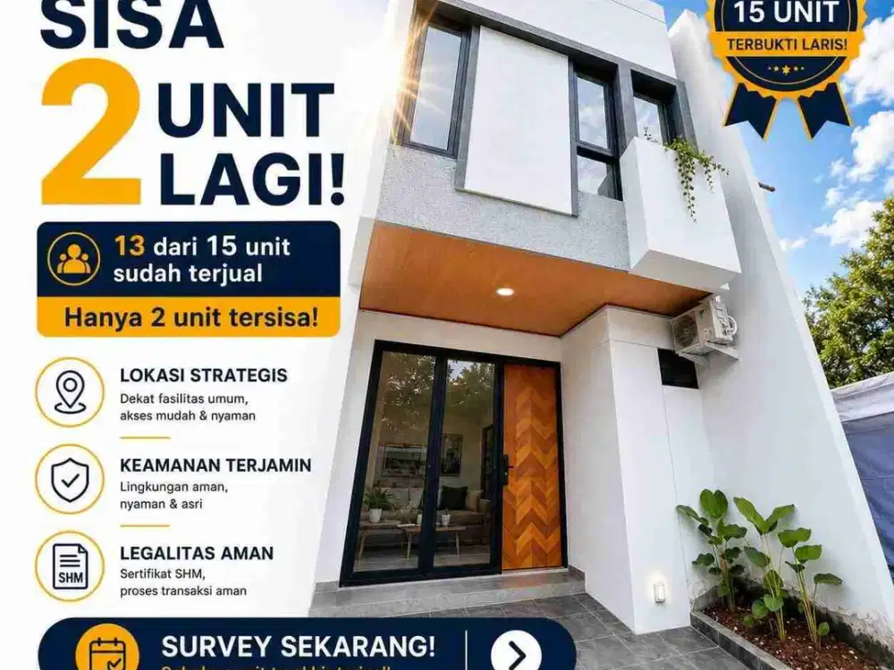 Jual Rumah Baru 2 Lantai  Cluster di Kukusan Dekat Gerbang Tol Kukusan Kota Depok