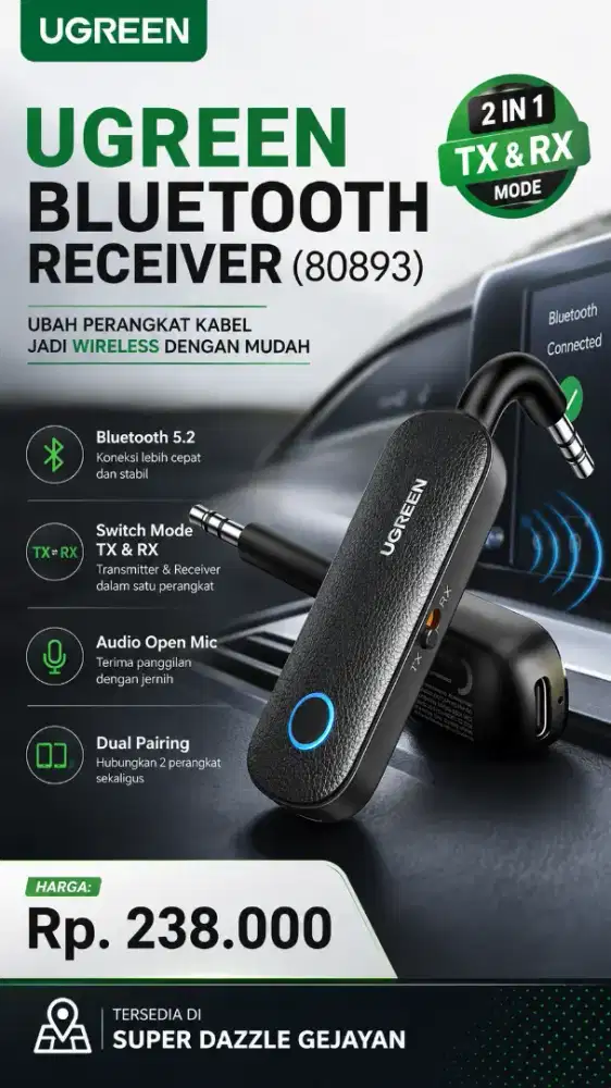 UGREEN BLUETOOTH RECEIVER (80893)