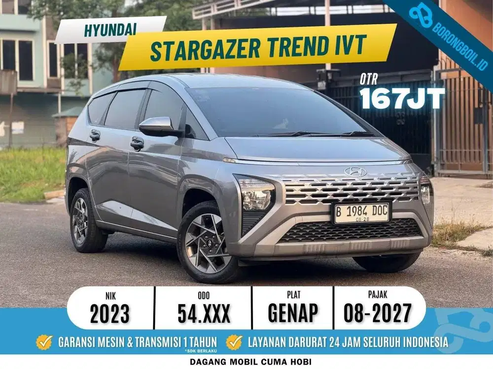 LOW KM HYUNDAI STARGAZER TREND MATIC 2023 SILVER FULLSET ISTIMEWA