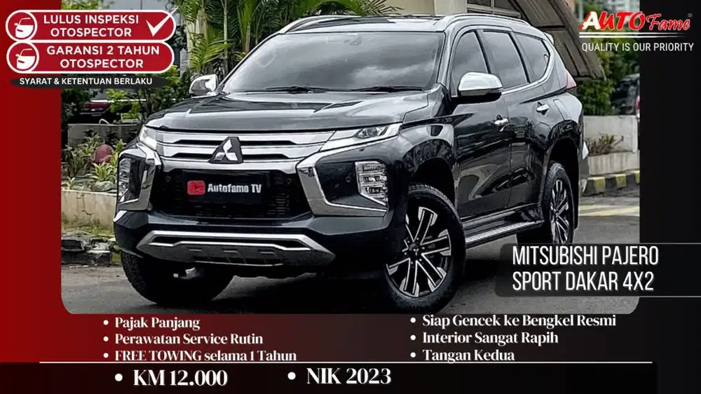 KM12RB Mitsubishi Pajero Sport Dakar 4x2 AT NIK 2023 Gray On Black Sun