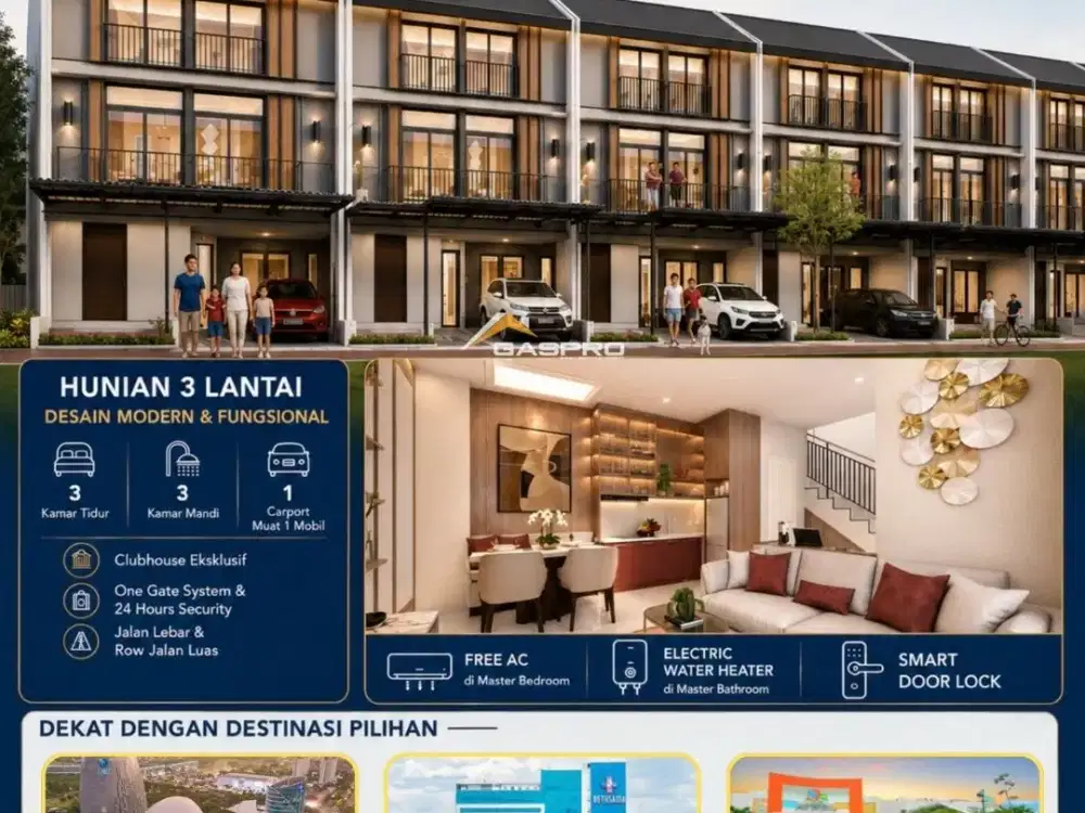 Rumah Modern 3 Lantai di Gading Serpong: Anza HOMES @ Malibu Village - Mulai 1,5M!