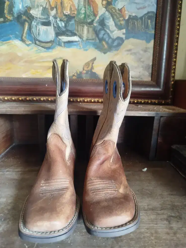 Sepatu kids koboy kulit