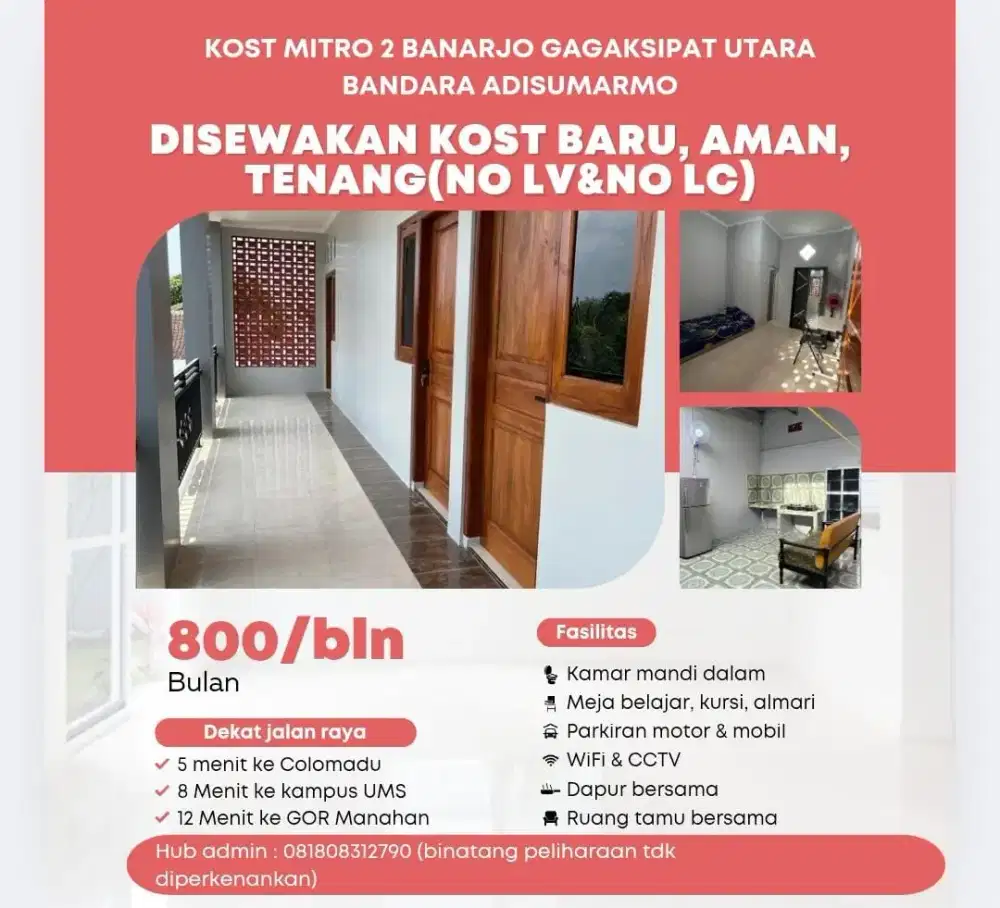 Kost Aman Nyaman dkt Bandara & Colomadu
