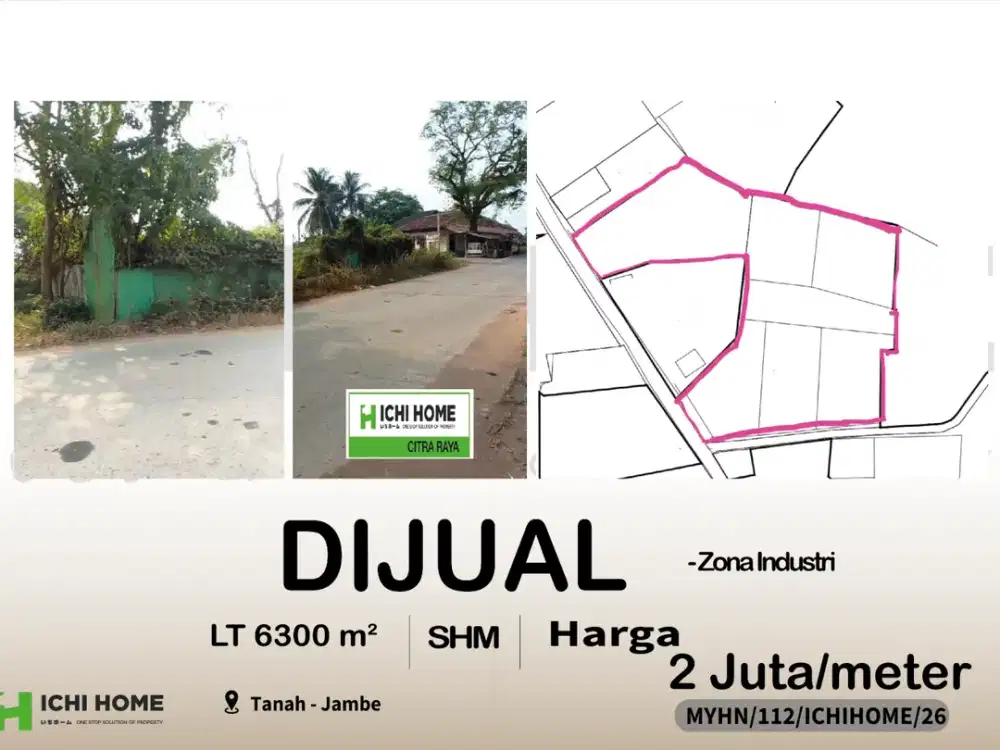 Tanah Siap Pakai Cocok Investasi Zona Industri di Jambe Tigaraksa Tangerang