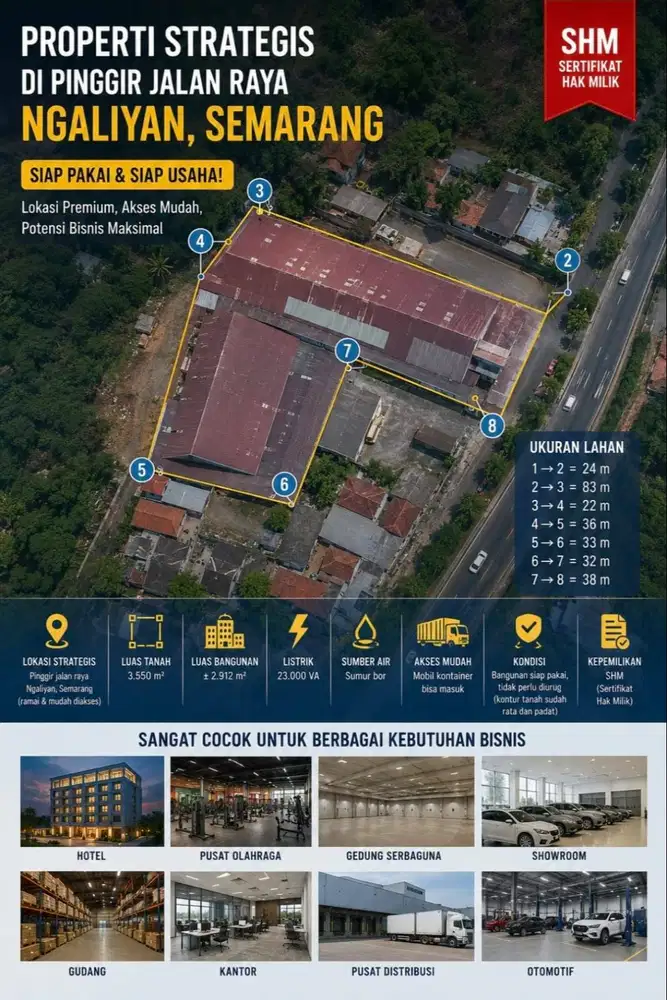 Dijual Pinggir Jalan Raya Utama Ngaliyan Semarang
