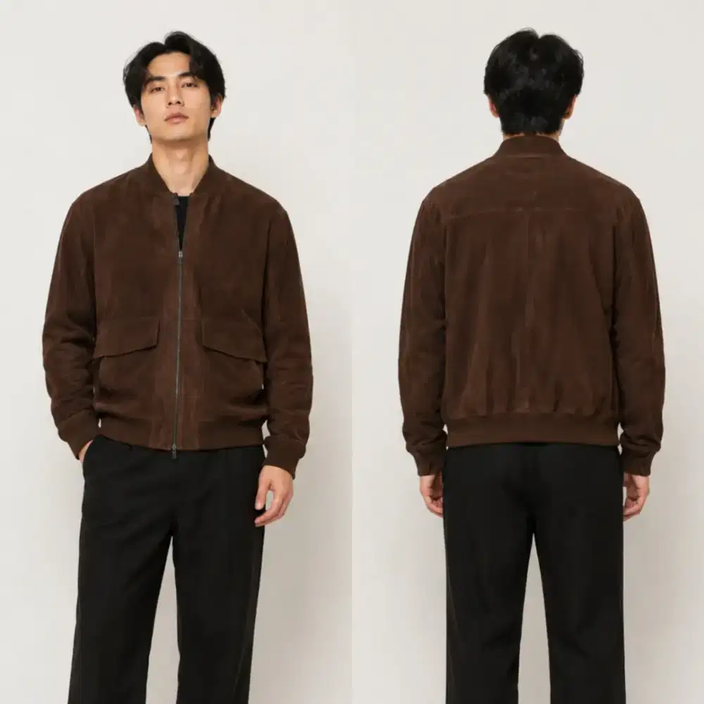 MASSIMO DUTTI JAKET SUEDE LEATHER BROWN BARU ASLI ORIGINAL