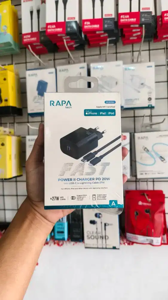TRAVEL CHARGER MFI TYPE C TO LIGHTNING RAPA TECH DC6064