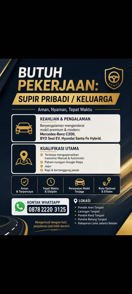 Jasa Supir Pribadi