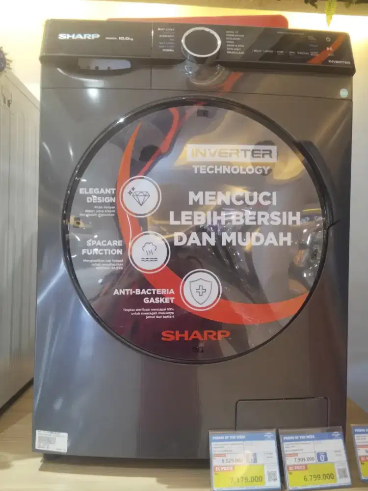SHARP WASHING MACHINE FRONT LOADING 10 KG DARK SILVER

ES-FL1410MSX/DS
