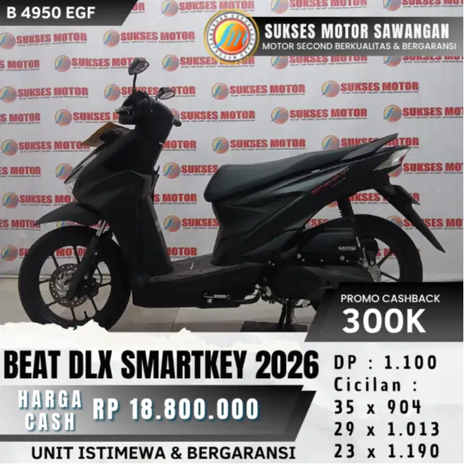 ISTIMEWA HONDA NEW BEAT DELUXE SMARTKEY TH 2026 KEYLES UNIT BERGARANSI