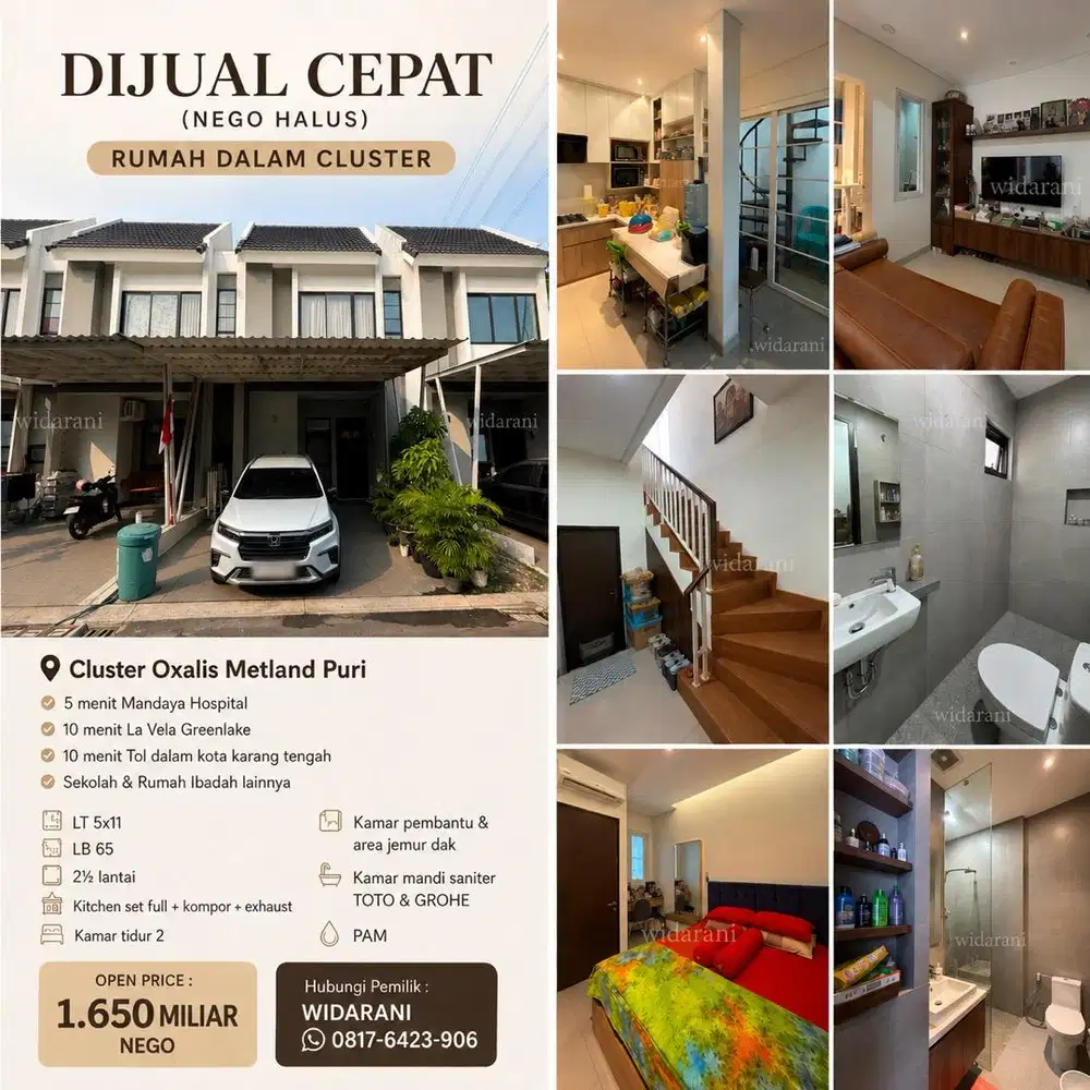 Dijual Cluster Oxalis Metland Puri