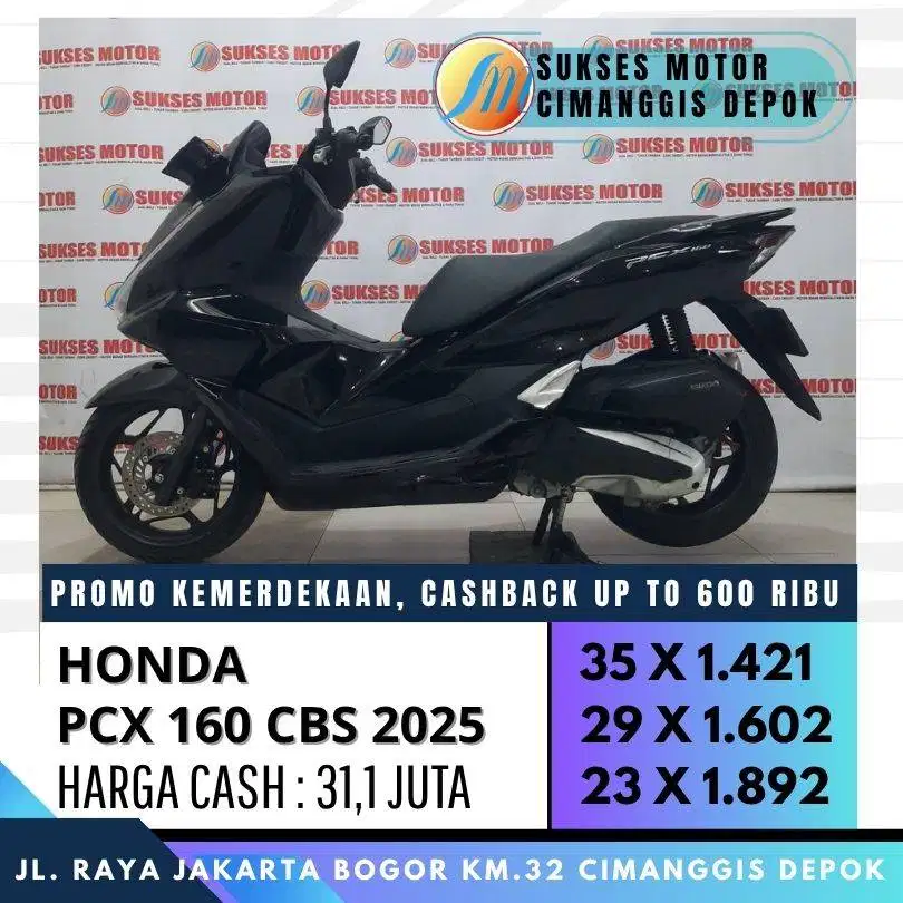 HONDA PCX 160 CBS 2025 MULUS LIKE NEW NO MINUS CASH KREDIT CASHBACK300