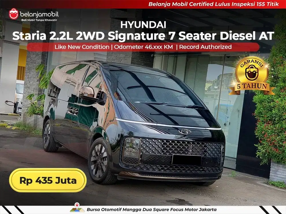 [GARANSI 5TH] Hyundai Staria 2.2L 2WD Signature 7 Seater AT 2021 2022