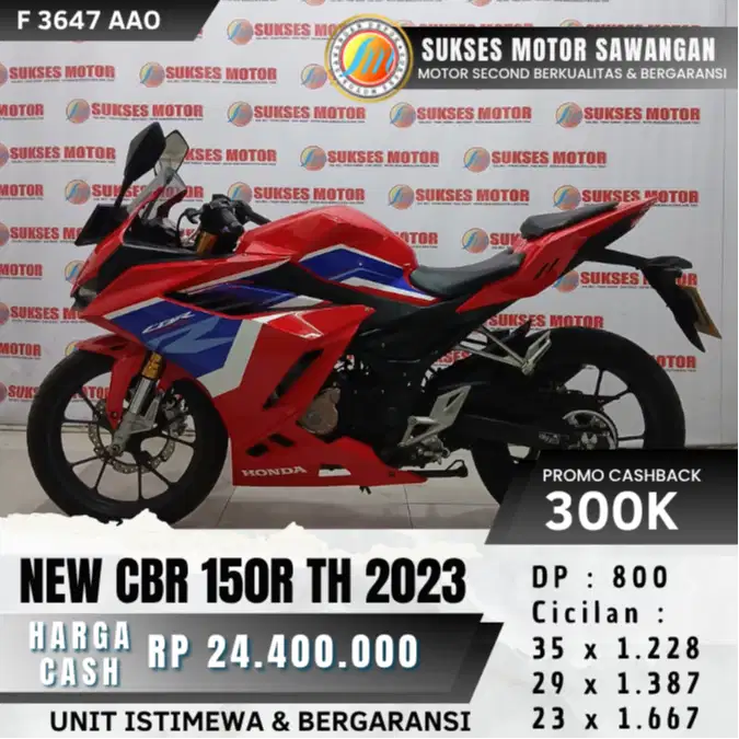 CASHBACK 300 RIBU HONDA NEW CBR 150R TH 2023 CBR 150 R UNIT BERGARANSI