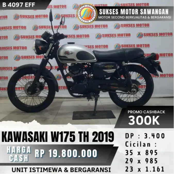 KAWASAKI W175 TH 2019 SILVER W 175 UNIT MULUS CASH KREDIT PAYLATER